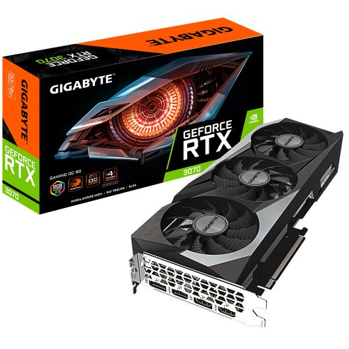 Tarjeta de Video Nvidia GeForce RTX 3070 8GB, Gigabyte Gaming OC LHR, GV-N3070GAMINGOC-8GD, 3 AÑOS DE GARANTIA NACIONAL