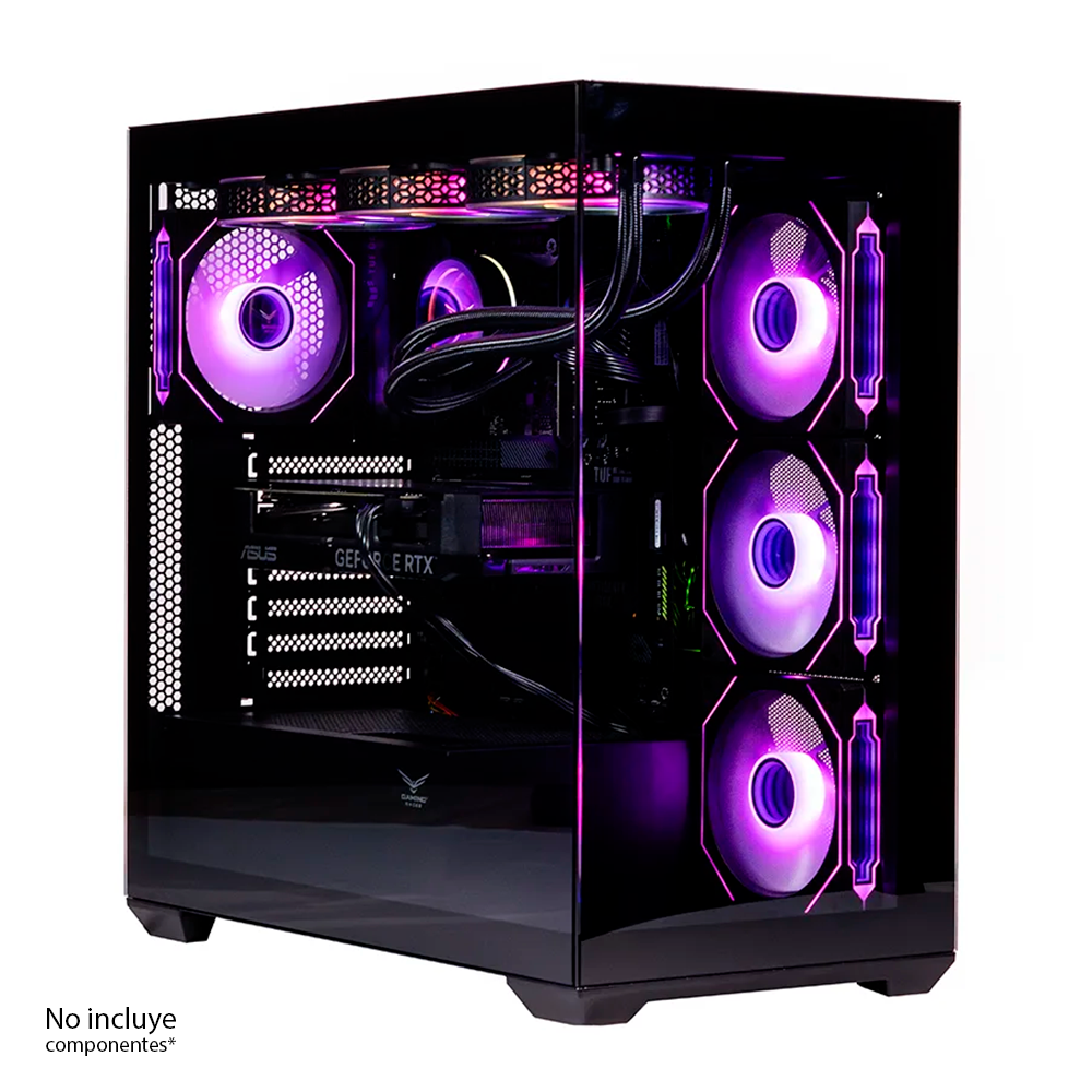 Gabinete Naceb Nebula, Cristal Templado, ATX, Negro, 3 Ventiladores Preinstalados, Led ARGB, USB 3.0, Black, NA-0637N