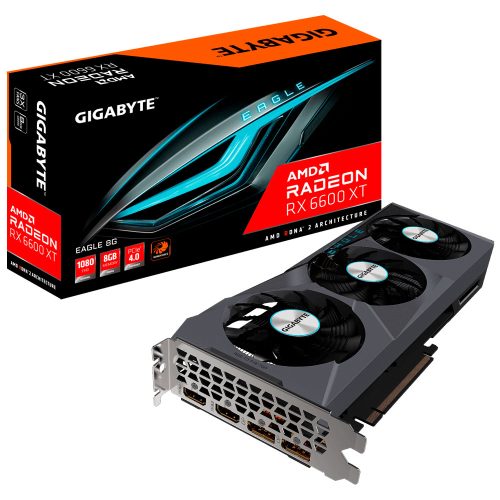 Tarjeta de video Radeon RX 6600 XT 8GB GDDR6, Gigabyte Eagle 8G, HDMI, DP/ PCI-e 4.0, Nuevo Chip RDNA 2, GV-R66XTEAGLE-8GD, 3 AÑOS DE GARANTIA NACIONAL