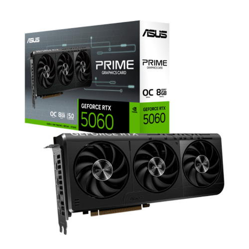 Tarjeta de Video ASUS PRIME GeForce RTX 5060 OC Edition, 8GB GDDR7, PCI Express 5.0, 128 bits, PRIME-RTX5060-O8G, ABF