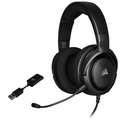 Diadema Gamer Corsair HS45 Surround Carbon con Microfono, PC - PS4 - XBOX - NIntendo, CA-9011220-NA