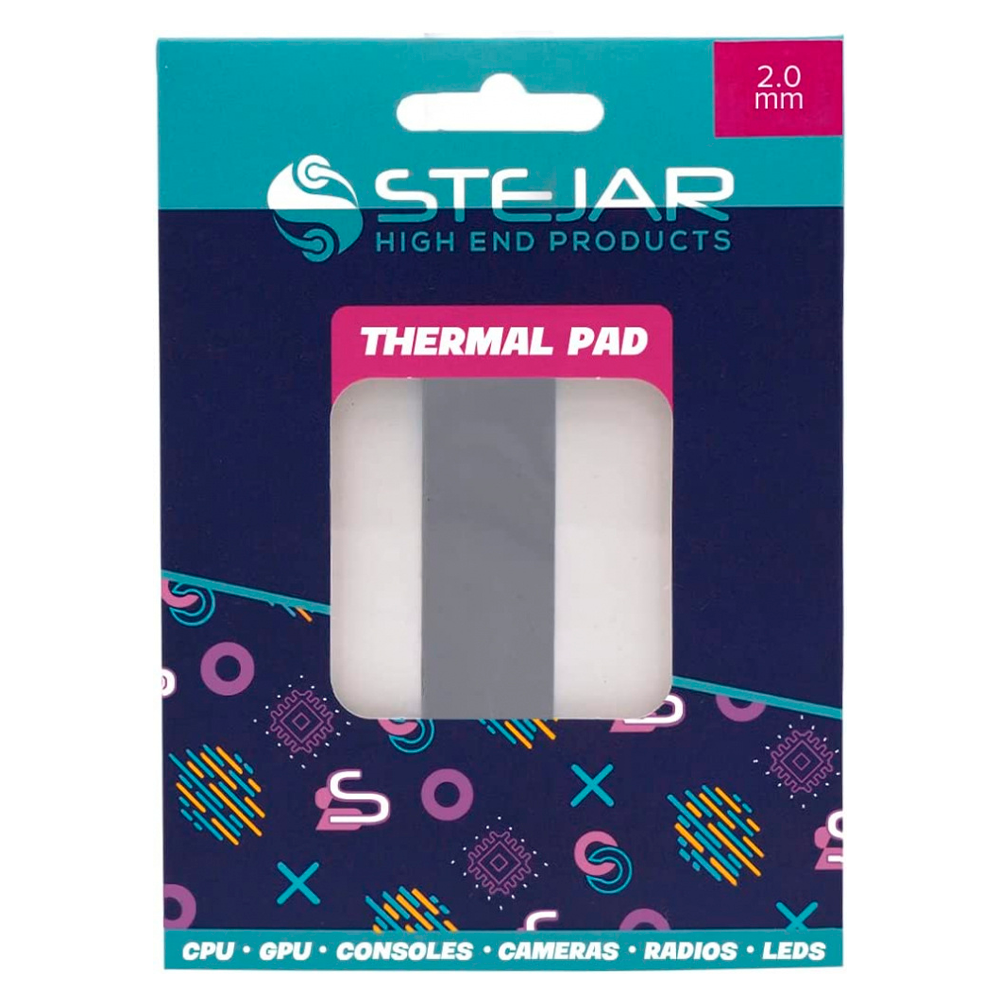 Thermal Pad Stejar Extreme Almohadilla térmica de conducción de Calor 95x45x2mm Extreme, Alto Rendimiento, Compatible CPU, GPU, Consolas, ENST007