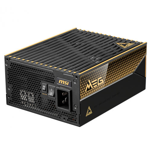 Fuente de Poder MSI MEG AI1600T PCIE5, 1600W, 80+ Titanium, Modular, 24-pin ATX, 135mm, MEG AI1600T PCIE5, MSI PROMO