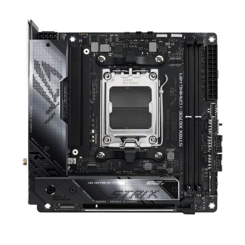 Tarjeta Madre Asus X670 ROG Strix X670E-I Gaming, AMD, AM5, Ryzen 7000, Mini-ITX, WiFi 6E, PCIe 5.0, DDR5, botón EZ Mode PBO, 2X M.2, 2X USB4 Tipo C, ROG STRIX X670E-I GAMING WIFI
