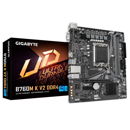 Tarjeta Madre GIGABYTE B760M K V2 DDR4, Micro ATX, LGA1700, B760, Up to 64GB DDR4, HDMI/DP, B760M K V2 DDR4
