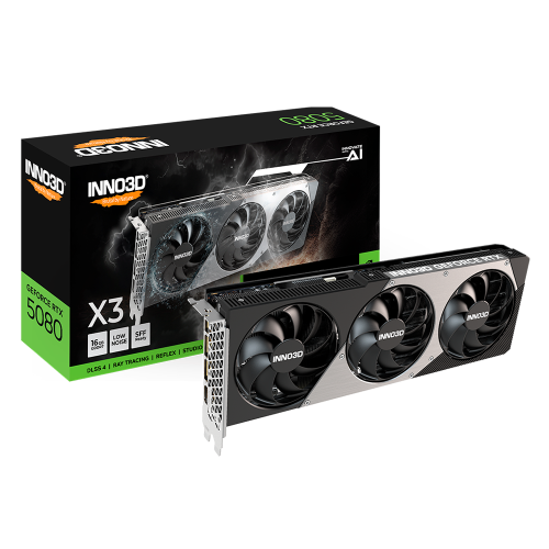 Tarjeta de Video INNO3D NVIDIA GeForce RTX 5080 X3, 16GB GDDR7, DisplayPort x3, HDMI, Black, N50803-16D7-176068N