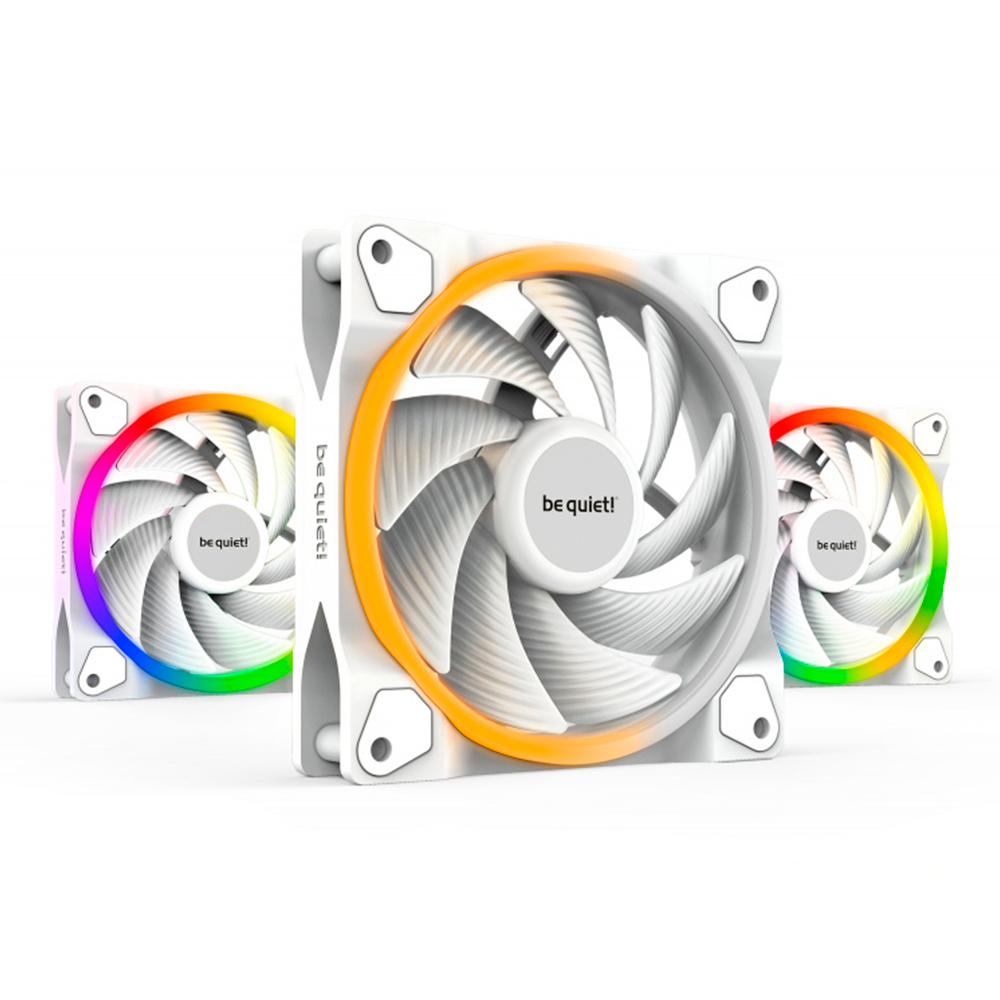 Kit Ventiladores be quiet! Light Wings ARGB, 120mm, 2500RPM, White, 3 Piezas, Incluye HUB, High Speed, BL101