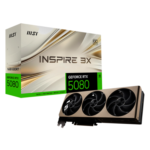 Tarjeta de Video MSI NVIDIA GeForce RTX 5080 16G INSPIRE 3X OC, 16GB, 256-bit GDDR7, PCI Express 5.0, 912-V531-203