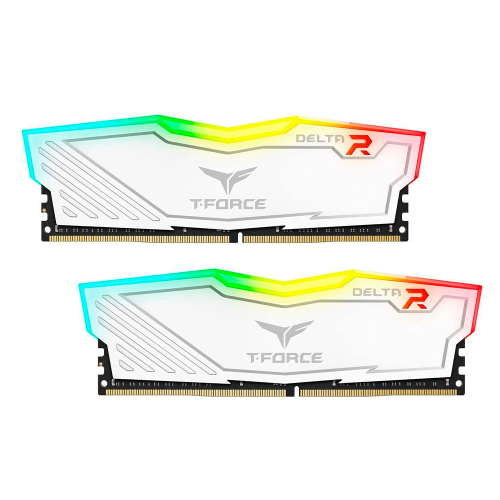 Kit Memoria RAM Team Group T-Force Delta RGB DDR4, 3200MHz, 64GB (2x32GB), Non-ECC, CL16, XMP, Blanco, TF4D464G3200HC16FDC01 /MAX. 1 X CLIENTE