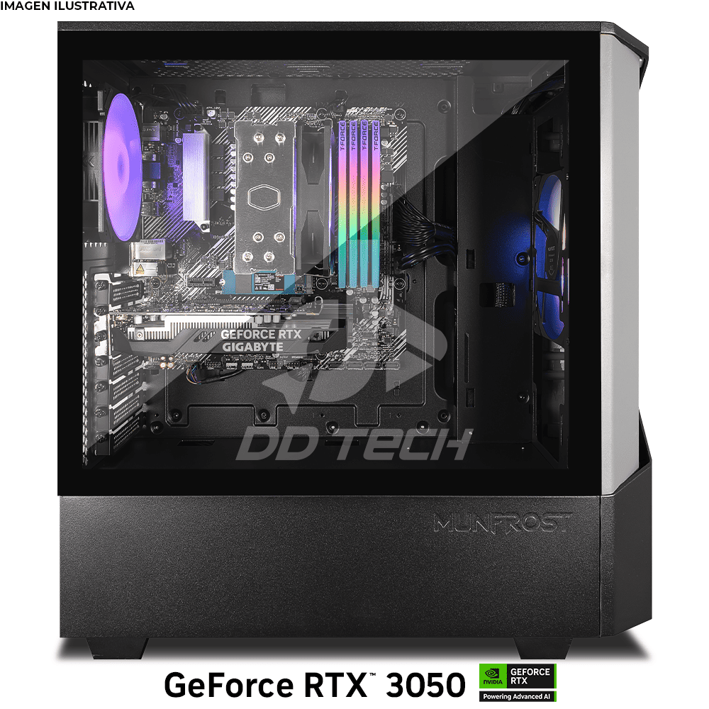 Computadora PRIDE GAMING STARFISH V2, NVIDIA GeForce RTX 3050, RYZEN 5 5500, 32GB RAM, 1TB M.2 SSD, 550W 80+ BRONZE / en…
