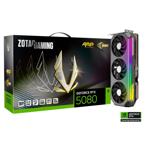 Tarjeta de Video ZOTAC AMP EXTREME NVIDIA GeForce RTX 5080, 16GB GDDR7, PCI Express 5.0 x16, Microsoft DirectX® 12 Ultimate, ZT-B50800B-10P, RTXS50