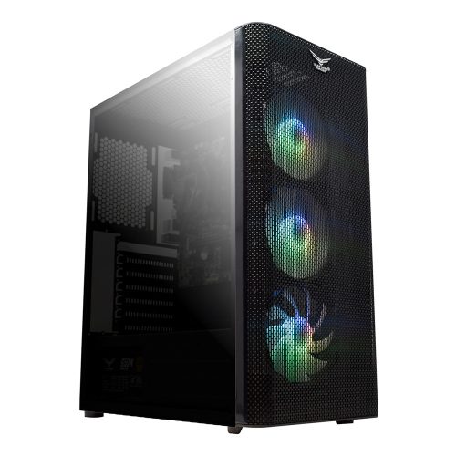 Gabinete Naceb ZED NA-0613, RGB, ATX, Negro, Acrilico, Incluye 3 ventiladores RGB, USB 3.0, Audio HD