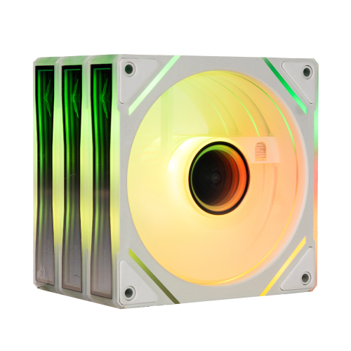 Kit de 3 ventiladores Naceb NA-0650B, ARGB /4 pin ARGB, Blanco, NA-0650