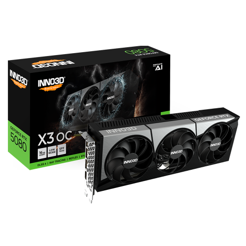 Tarjeta de Video INNO3D NVIDIA GeForce RTX 5080 X3 OC Edition, 16GB GDDR7, DisplayPort x3, HDMI, Black, N50803-16D7X-17603930