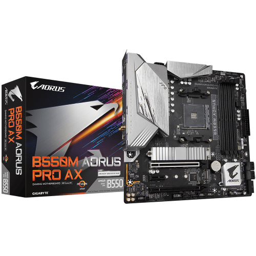 Tarjeta Madre Gigabyte B550M AORUS PRO AX, AM4, AMD RYZEN 3000 SERIES, Micro ATX