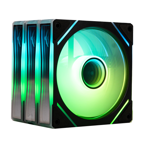 Kit de 3 ventiladores Naceb NA-0650N, ARGB /4 pin ARGB, Negro, NA-0650N