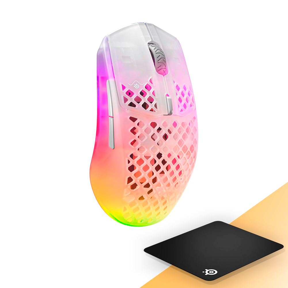 Mouse Gamer SteelSeries Aerox 3 Wireless Ghost, Inalámbrico, Sensor SteelSeries TrueMove Core, Óptico, 62610/ SS%OFF, INCLUYE MOUSEPAD STEELSERIES DE REGALO, NAVSTEEL