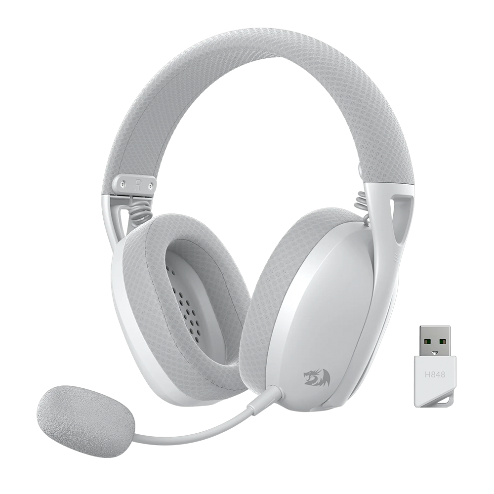 Diadema Gamer Redragon Ire Pro H848 Blanco/Gris, Alámbricos e Inalámbricos, Stereo, USB, BT, PC, White/Grey, H848MLWG, Edición Especial Mobile Legends: Bang Bang / - Image 2