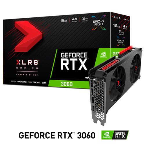 Tarjeta de Video Nvidia GeForce RTX 3060, PNY XLR8 Gaming REBEL EPIC-X RGB/ VCG306012DFXPPB1, 3 AÑOS DE GARANTIA NACIONAL