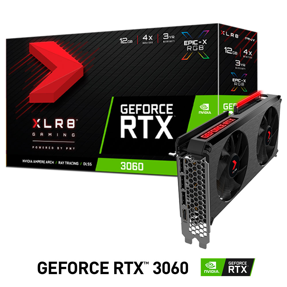 Tarjeta de Video Nvidia GeForce RTX 3060, PNY XLR8 Gaming REBEL EPIC-X RGB/ VCG306012DFXPPB1, 3 AÑOS DE GARANTIA NACIONAL