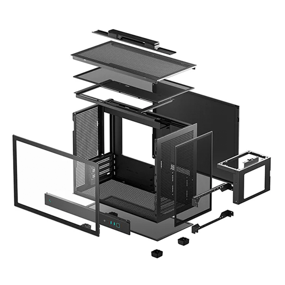 Gabinete DEEPCOOL CH160 Plus Black, Mini-ITX, Cristal Templado, Paneles de Malla para Flujo de Aire Alto, Refrigeraciones Hasta 240mm, Negro, R-CH160-BKNGM0-G - Image 5
