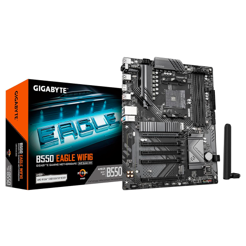 Tarjeta Madre Gigabyte B550 EAGLE WIFI6, AM4, DDR4, 1xPCIe 4.0 + 1xPCIe 3.0 M.2, 1GbE LAN, USB 3.2 Gen 2, B550 EAGLE WIFI6/ NAVIDAD
