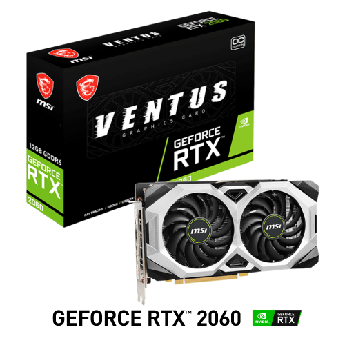 Tarjeta de Video Nvidia GeForce RTX 2060, 12GB GDDR6, MSI VENTUS, 912-V375-684, 3 AÑOS DE GARANTIA NACIONAL
