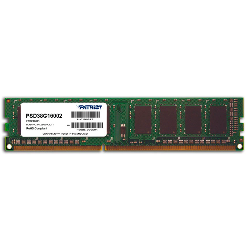 Memoria RAM Patriot Signature Line DDR3, 1600MHz, 8GB, Non-ECC, CL11, PSD38G16002 /MAX. 1 X CLIENTE
