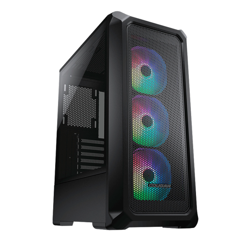 Gabinete Cougar Archon 2 Mesh RGB, Cristal Templado, Midi-Tower, ATX/Micro ATX/Mini-ITX, USB 2.0/3.0, Sin Fuente, 3 Ventiladores ARGB, Negro, 385CC50.0001