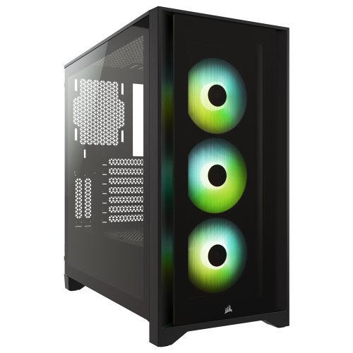 Gabinete Corsair ICUE 4000X RGB Black, Cristal Templado, USB 3.0, Audio HD, Ventiladores RGB x3 120mm - CC-9011204-WW /