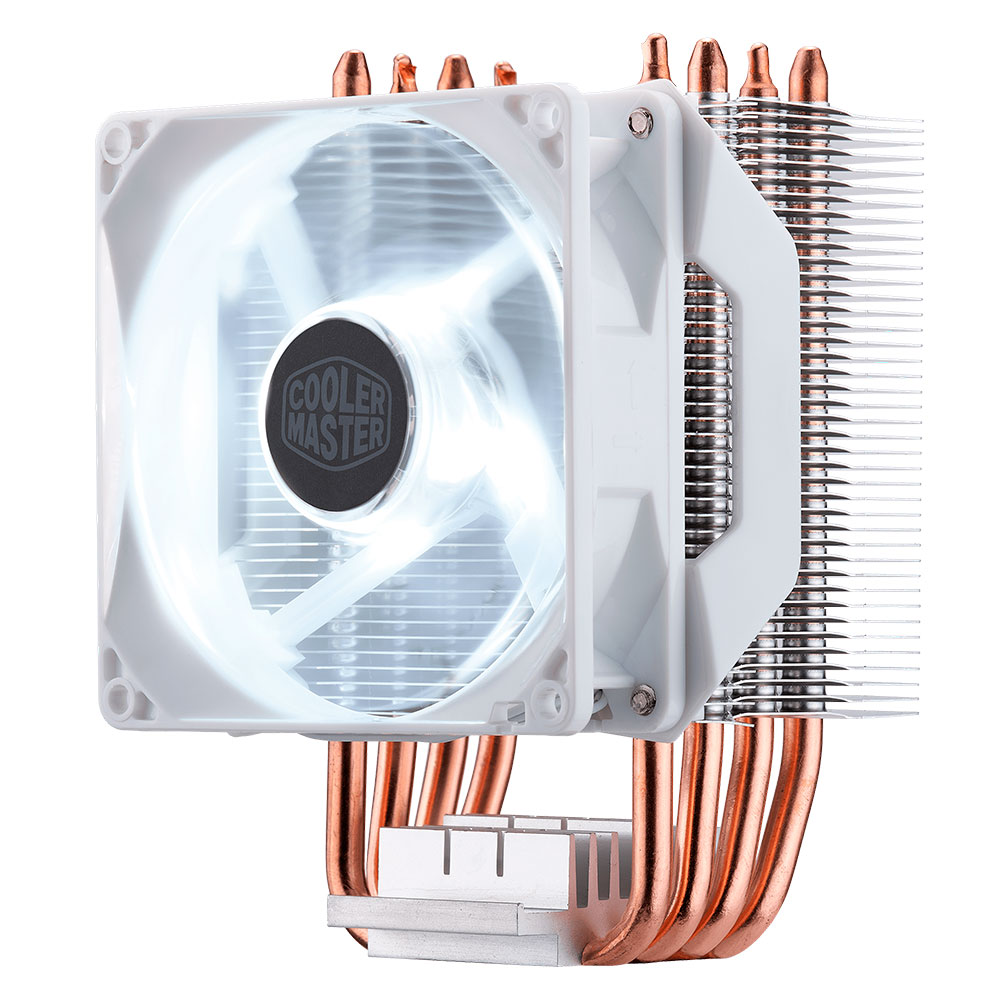 Disipador para CPU Disipador y Ventilador Led para Procesador Cooler Master H410R White - 92mm Intel y AMD, RR-H41W-20PW-R1
