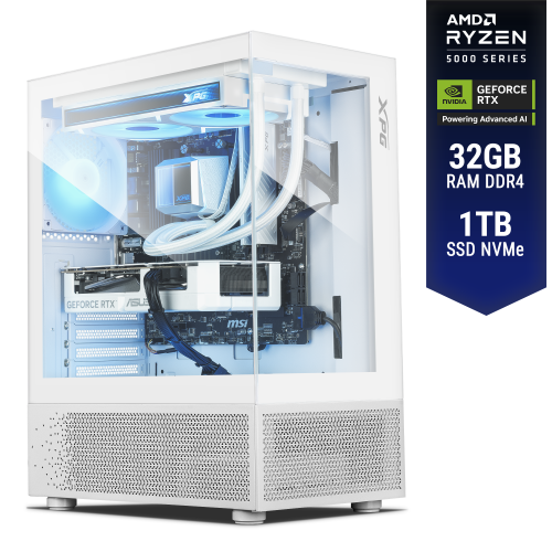 Computadora ULTIMATE PC GLADIATOR, POWERED BY XPG, RTX 5060 8GB GDDR7, AMD Ryzen 7 5700X, 32GB RAM, 1TB SSD M.2 PCIe Gen4, 650W 80+ BRONZE, WiFi y Bluetooth, Licencia Windows 11 de regalo, XPGULT, RTXS50