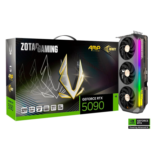 Tarjeta de Video ZOTAC GeForce RTX 5090 AMP EXTREME INFINITY, 32GB GDDR7, 512-bit, PCI Express 5.0, DisplayPort x3, HDMI x1, ZT-B50900B-10P