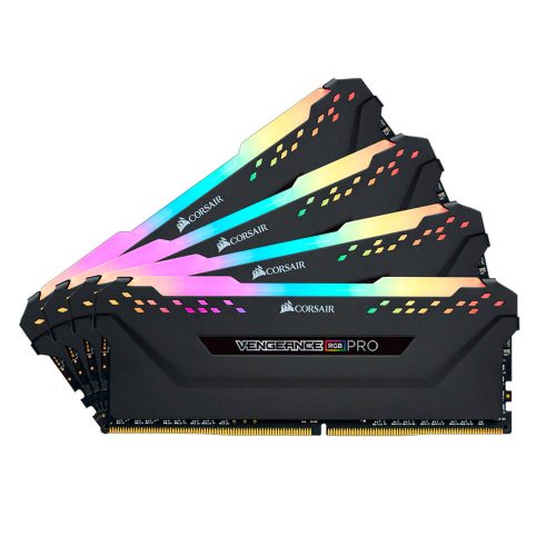 Memoria RAM DDR4 32GB 2666MHz Corsair Vengeance RGB PRO 4x8GB, Negras, CMW32GX4M4A2666C16 /MAX. 1 X CLIENTE
