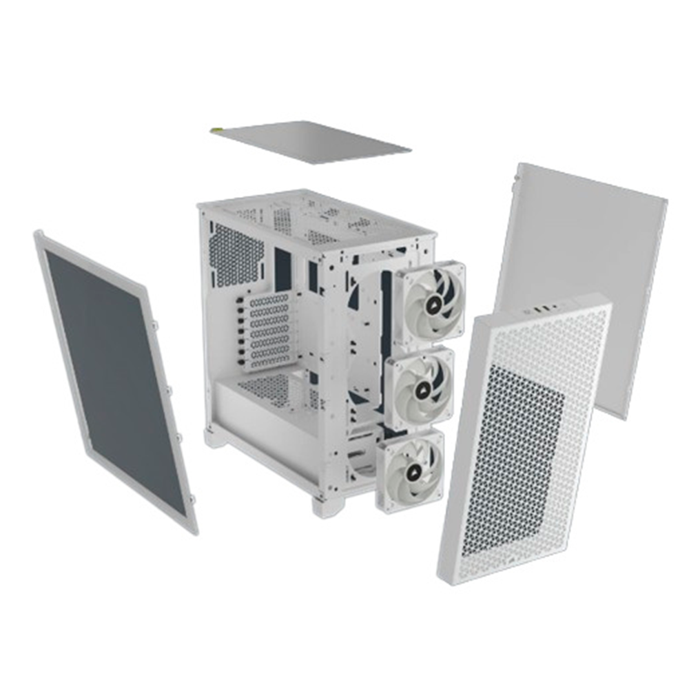 Gabinete Corsair 3000D RGB AIRFLOW, Midi-Tower, ATX, Cristal Templado, USB 3.2, Sin Fuente, 3 Ventiladores RGB Instalados, Blanco, CC-9011256-WW - Image 6