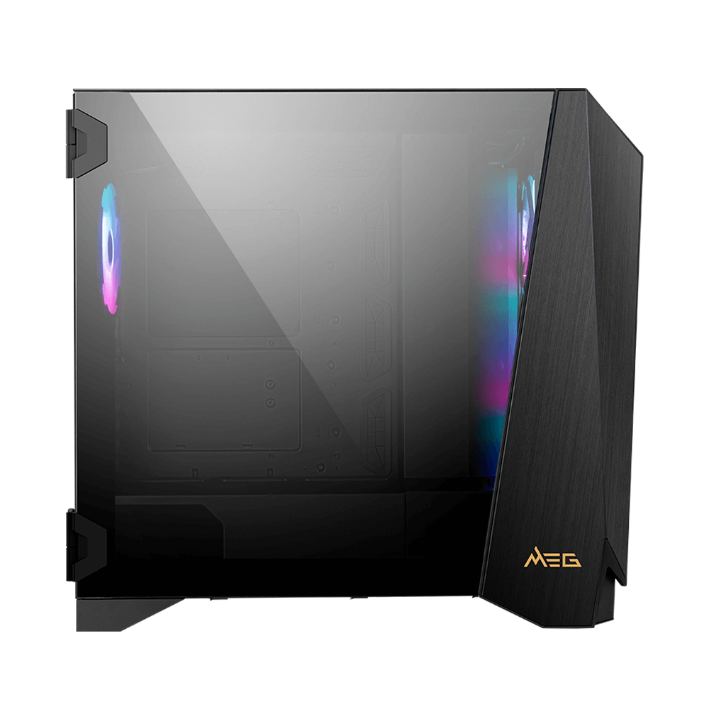 Gabinete MSI MEG Prospect 700R, Pantalla de panel táctil de 4.3 pulgadas, Panel lateral de vidrio templado, Montaje vertical de GPU, 4 ventiladores ARGB, Sistema de gestión de cables - Image 2