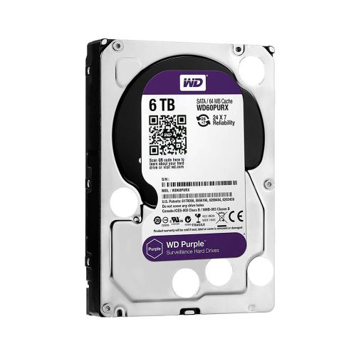 Disco Duro Interno WD Purple 6TB 3.5" SATA 3, Para Sistemas de Videovigilancia, WD60PURZ