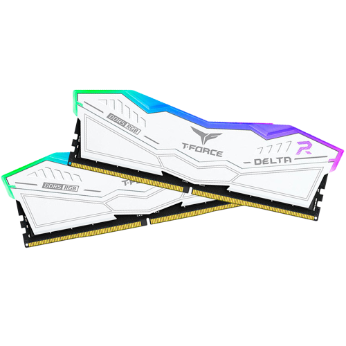 Memoria RAM Team Group T-Force Delta RGB DDR5, 7200MHz, 32GB (2x16GB), Non-ECC, CL34, Blanco, FF4D532G7200HC34ADC01 /MAX. 1 X CLIENTE