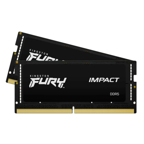 Kit Memoria RAM Kingston Fury Impact DDR5, 4800MHz, 32GB (2x16GB), ECC, CL38, SO-DIMM, KF548S38IBK2-32 /MAX. 1 X CLIENTE