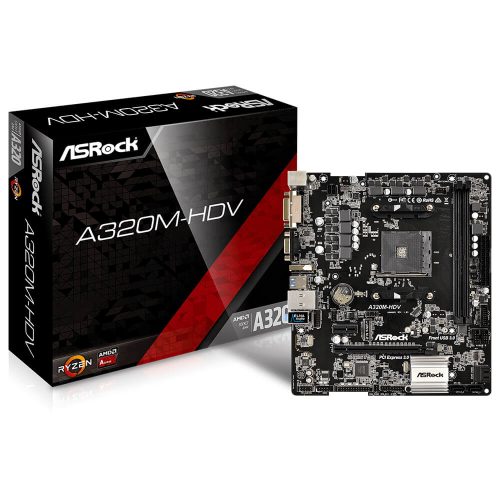 Tarjeta Madre Asrock A320M-HDV AMD Ryzen AM4 Micro ATX, A320