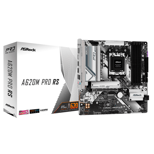 Tarjeta Madre ASRock A620M PRO RS, Micro-ATX, AM5, AMD A620, HDMI, Up To 192GB DDR5, A620M PRO RS