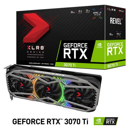 Tarjeta de Video Nvidia GeForce RTX 3070 Ti, PNY XLR8, VCG3070T8TFXPPB, 1 AÑO DE GARANTIA NACIONAL