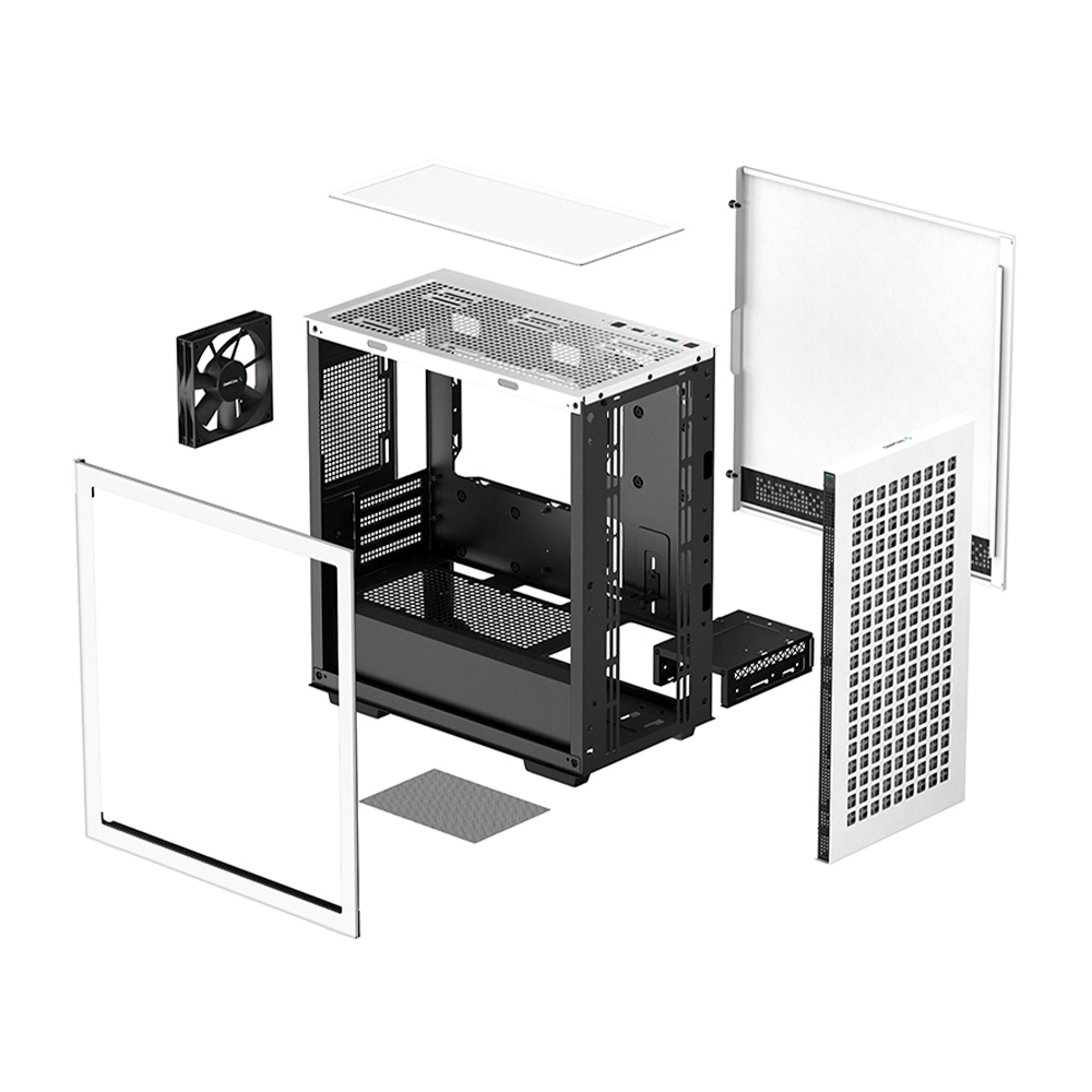 Gabinete Gamer DeepCool CH370, Cristal Templado, Mini-Tower, Micro-ATX/Mini-ITX, USB 3.2, Sin Fuente, 1 Ventilador Instalado, Blanco, R-CH370-WHNAM1-G-1 - Image 6