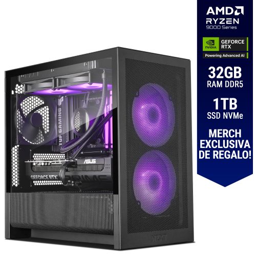 Computadora ULTIMATE PC MIDNIGHT, NZXT EDITION, RTX 5070 12GB GDDR7, AMD Ryzen 7 9700X, 32GB RAM DDR5, 1TB SSD M.2 PCIe Gen4, 750W 80+ GOLD, Licencia Windows 11 de regalo, NZXTULT, RTXS50