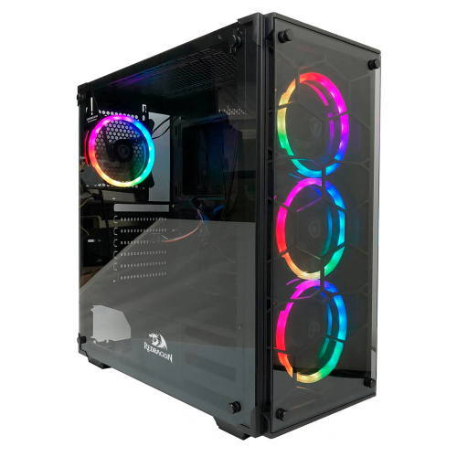 Gabinete Gamer Redragon Wheel Jack, Negro, Mid Tower, Crstal Templado, RGB, GC-606BK-3RGB