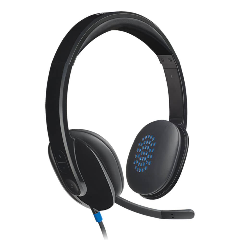 Diadema Logitech H540 Negra, USB, Microfono, Ideal para Call Center, 981-000510