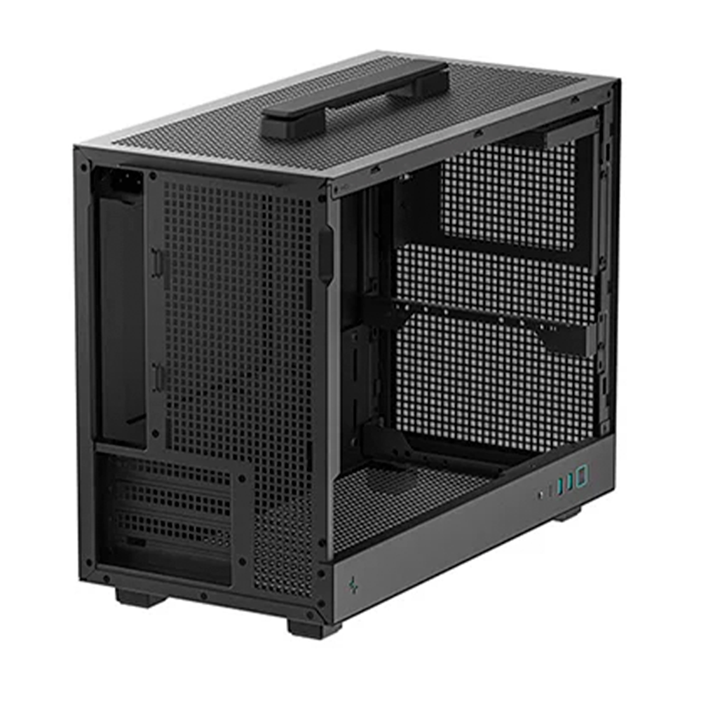 Gabinete DEEPCOOL CH160 Plus Black, Mini-ITX, Cristal Templado, Paneles de Malla para Flujo de Aire Alto, Refrigeraciones Hasta 240mm, Negro, R-CH160-BKNGM0-G - Image 4