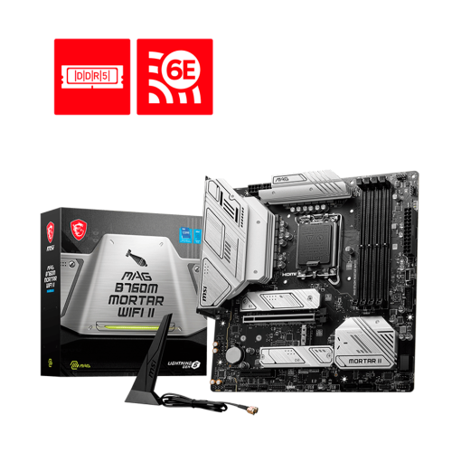 Tarjeta Madre MSI MAG B760M MORTAR WIFI II, LGA1700, B760, DDR5, 4 DIMM, MAG B760M MORTAR WIFI II