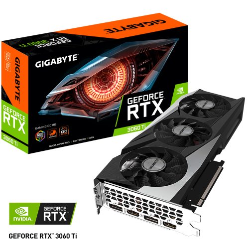 Tarjeta de Video Nvidia GeForce RTX 3060 TI, Gigabyte Gaming OC 8G, GV-N306TGAMING OC-8GD, 3 AÑOS DE GARANTIA NACIONAL