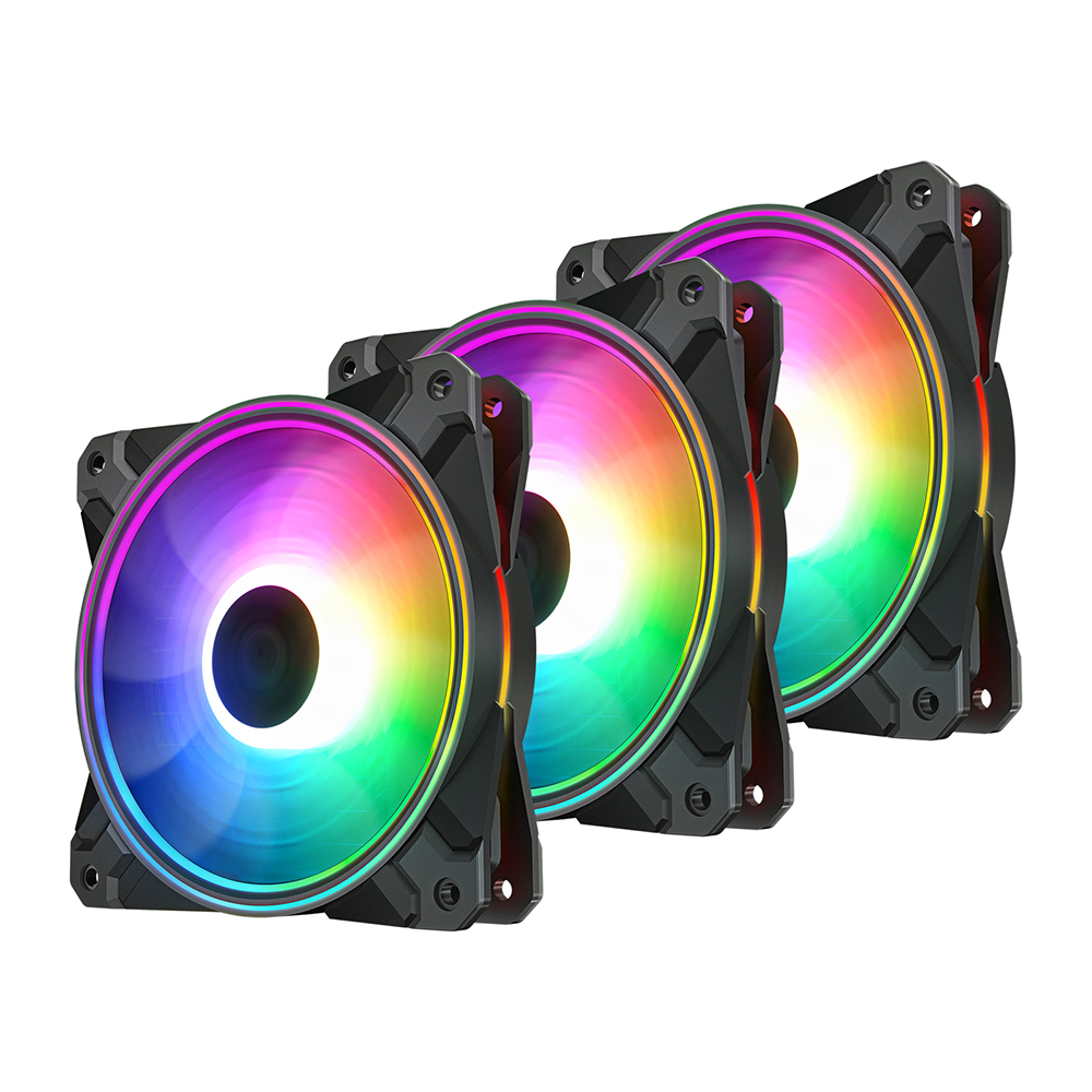 Kit de 3 Ventiladores Deepcool CF 120 PLUS RGB, 3x120mm, Compatibles Aura Sync, DP-F12-AR-CF120P-3P - Image 2